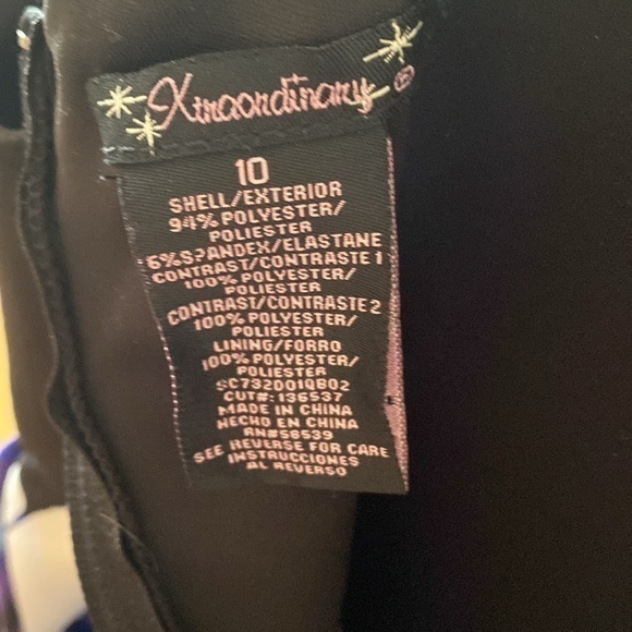 NWOT XTRAORDINARY  girls size 10 black with‎ multi blues dress - Picture 4 of 4